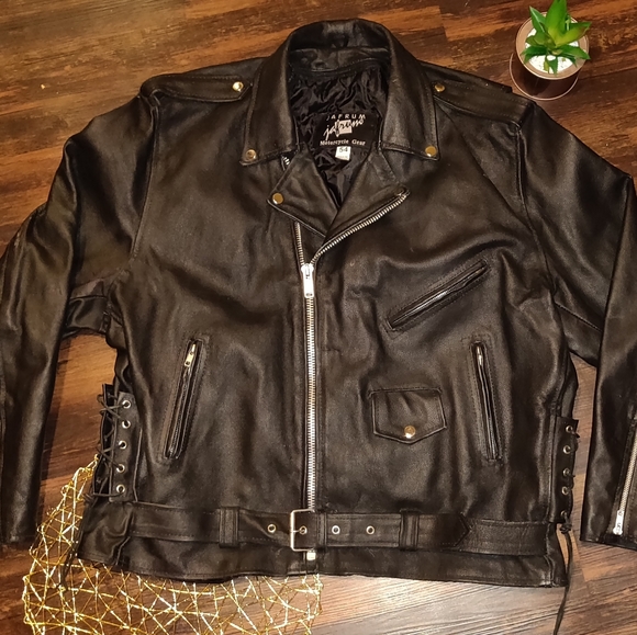 Jacket Jafrum Leather Vest Leather Motorcycle Jacket